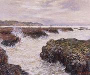 Claude Monet The Rocks near Pourville at Ebb Tide painting